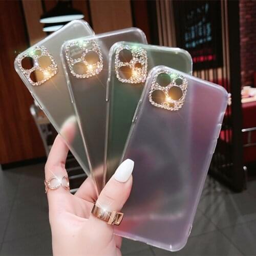 For iPhone SE 2020 Case Bling Diamond Camera Protection Matte Cover For iPhone 11 Pro Max X XR XS 8 7 Plus Case Luxury Women