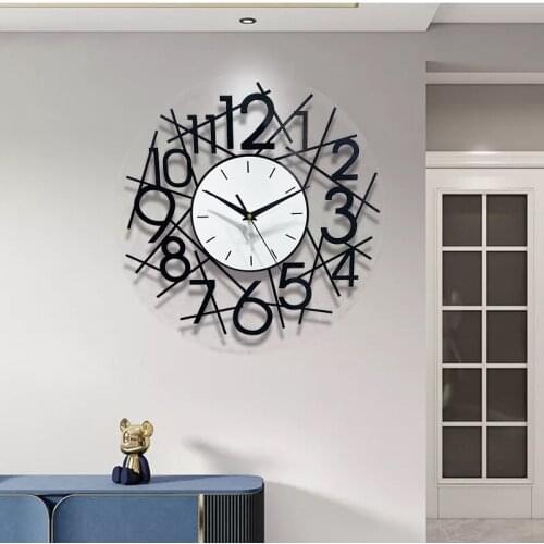 Decorative Modern Wall Clock for Living Room Bedroom Office Simple Floating Digital Clock PI669