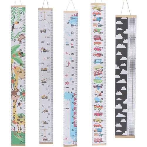 Wooden Children Height Ruler Wall Hanging Cartoon Pattern Height Measure Ruler For Kids Growth Chart Table Decor Wall Sticker