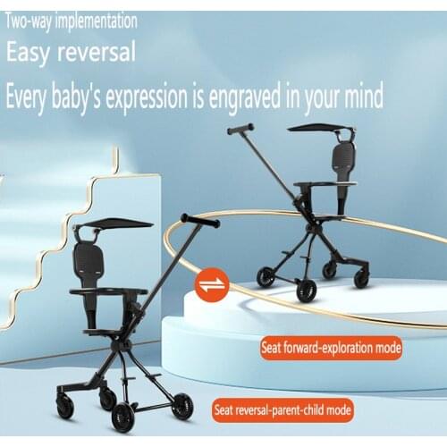 Baby Stroller Lightweight Foldable High Landscape Push Pull Babys 4 Wheel Strollers Child Dual use Lightweights Trolley