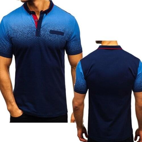 New 2021 Summer Mens T-Shirt Gradient High Quality Cotton Crew neck Mens short sleeve Casual T-Shirt Tops P