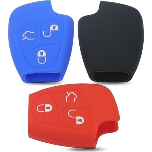 Bilchave 10pcs 3 Buttons Remote Car Key Case Silicone Cover Fob For Benz B C E ML S CLK CL Key Csse Car-Styling Good Quality