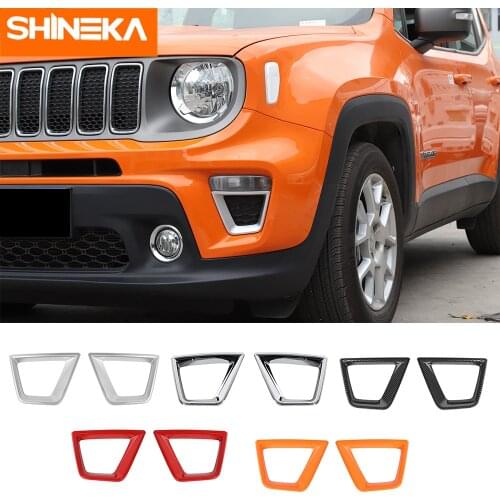 SHINEKA Lamp Hoods For Jeep Renegade 2019+ Car Front Signal Light Turn Lamp Decoration Cover Stickers For Jeep Renegade 2019
