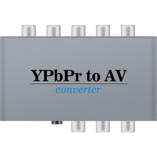 Component to AV Adapter, YPbPr to AV Coverter + R/L, Component 5RCA RGB to AV Converter Adapte for DVD to Monitor