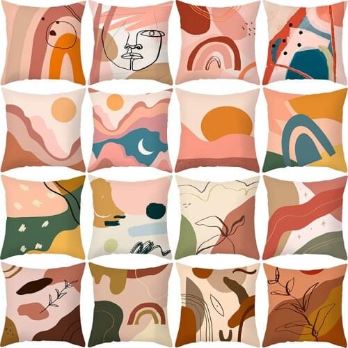 Nordic Morandi Series Polyester Pillow Case Decorative Pillows Cover for Sofa Car Home Decoration Accessories