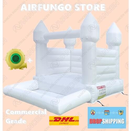 Wholesale Air Bounce Jumping Inflatable Wedding Castle White Color Bouncy House Castle For Romantic Wedding Party Celebration