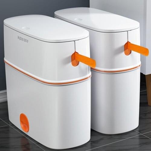 Plastic Automatic Trash Can Light Luxury Bathroom Large Creative Simple Nordic Waste Bin Bedroom Cubo Basura Home Product DG50WB