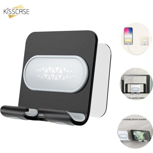 KISSCASE Mobile Phone Holder Stand For iPhone X 8 7 6 Wall Mount Holder Adhesive Stand for Samsung Phone Tablet Stand Mount Hold