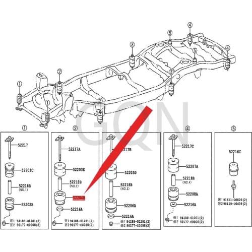 Cab suspension lower cushion sub-assembly 2007-Toy ota LAN DCR UIS ER girder rubber sleeve girder rubber cushion rubber sleeve