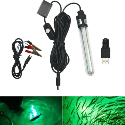 5V-12V 6.5W 700 Lumens LED Submersible Fishing Light Underwater Fish Finder Lamp Fish finder with 5m Cord
