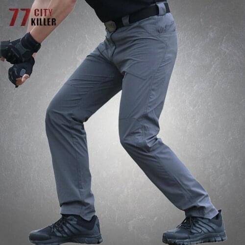 Tactical Cargo Pants Man Elasticity Quick Dry Breathable Trousers Male Multiple Pockets Wear-resistant Slim Military Mens Pants