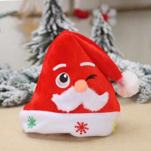 Christmas decorations adult holiday gifts Christmas hat gold velvet cartoon decoration old man snowman hat