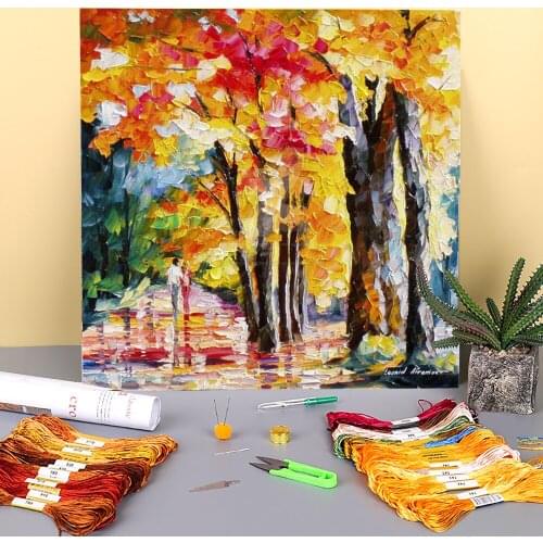 Love Colors Printed Fabric 11CT Cross-Stitch DIY Embroidery Patterns DMC Threads Handmade Needlework Painting Stamped