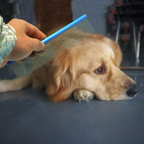 Pet Grooming Supplies Dogs Cats Stainless Steel Dense Sparses Comb for Remove Hair