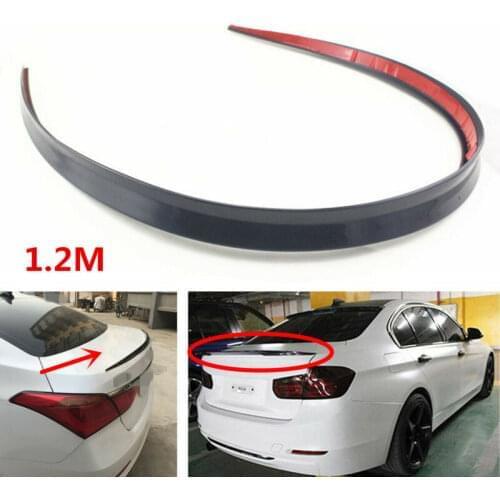 Universal 1.2M Black Soft Car Rear Roof Trunk Spoiler Rear Wing Lip Trim Sticker Car Spoiler Auto Decoration Accessories