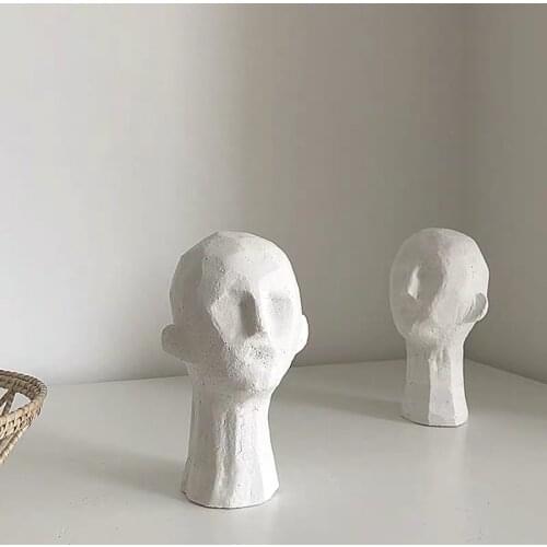 Ins Style Rough Gypsum Abstract Figure Sculpture Ornaments Desktop Rroom Decoration Nordic Cafe Shop Decoration Art Crafts