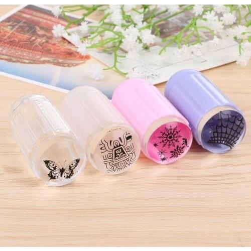 1set Clear Stamper for Jelly 2.8cm Transparent Nail Stamping Stamp Scraper Polish Print Transfer Nail Stamper Tool 4color option