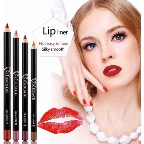 1PC Matte Lip Liner Lipstick Pen Women Waterproof Lips Line Pencil Cosmetic Tools Long Lasting Effect