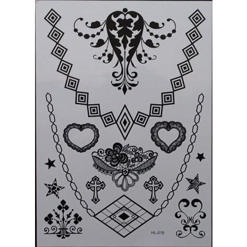 1 piece Black India spends Henna Temporary Tattoo for lace Hands Inspired Body Stickers