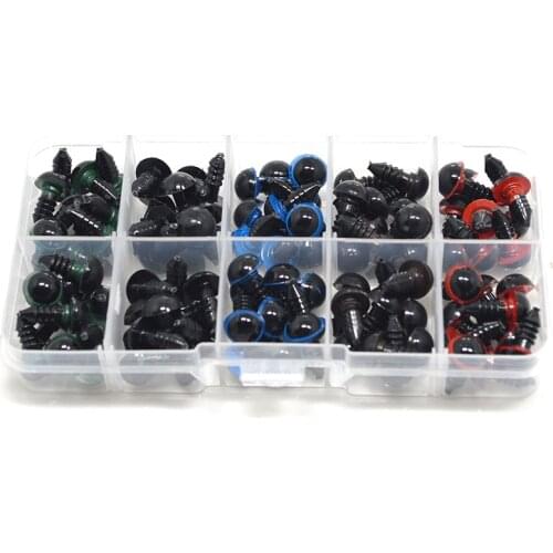 10mm 50 Pairs Environmental Protection Plastic Safety Eyes For Teddy Bear Stuffed Toys Animal Dolls Plastic Beads Mixed colour