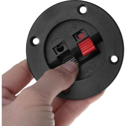 2PCS Terminal Round Cup Connector Parts Express Spring Clip Double Binding Post Screw Wire Gold Car Subwoofer Speaker Box Black