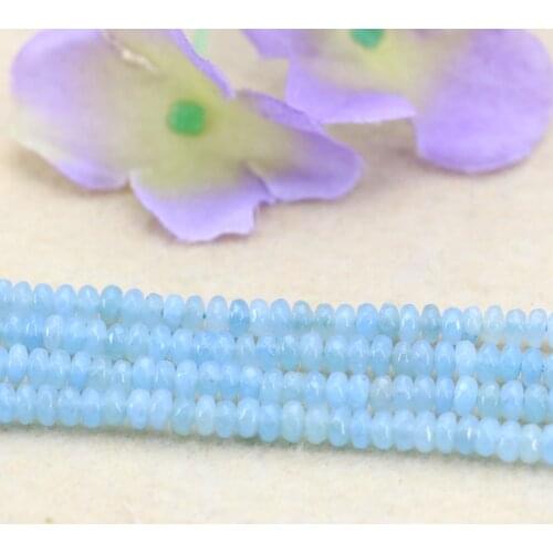 2x4mm Faceted lightblue chalcedony abacus shaped loose beads 15" hot charming DIY fit women jewelry making gift