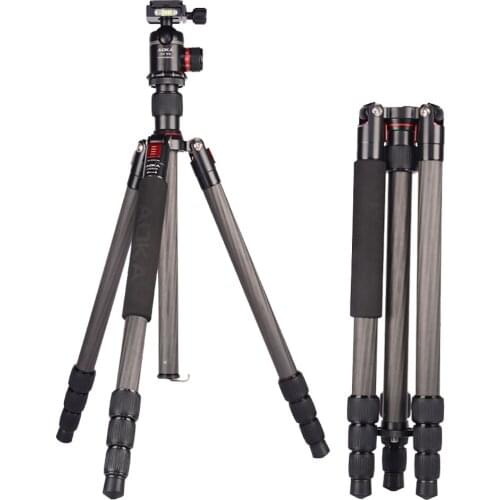 AOKA KR284C Tripod Carbon Fiber Lighweight Professional Camera Stands With KK38 Ball Head 4 Section Max Loading 14kg