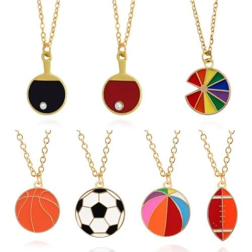 Basketball football volleyball Rugby table tennis Fashion Pendant Necklace ball game alloy Necklace Jewelry