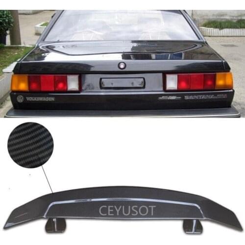 CEYUSOT For Universal WING Spoiler OLD Volkswagen Santana ABS Material Car Trunk Rear Lip Tail FIN Body Kit Accessories 1990-UP