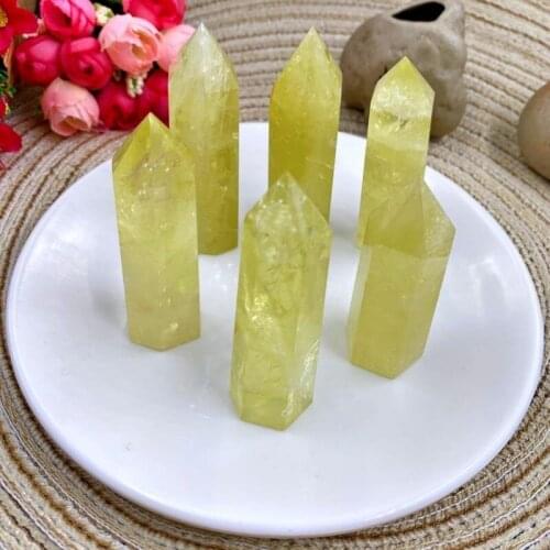 Citrine quartz crystal wand gemstones natural mineral crystals points healing reiki feng shui home decor