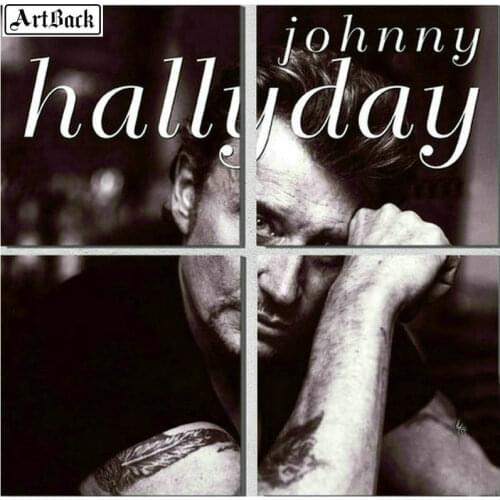 Johnny hallyday diamond painting french singer 5d full square drill diamond embroidery mosaic 1 set 20x20cmx4pcs