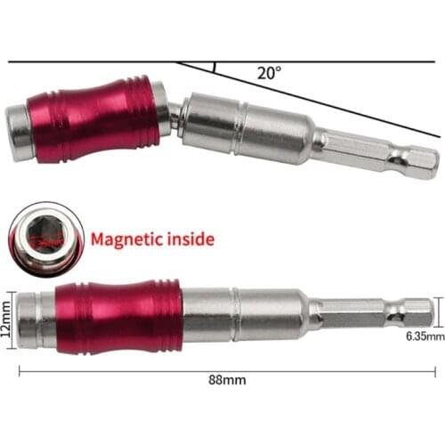 Flexible Magnetic Connecting Rod Bendable in 20° Angle Magnetic Screw Holder Magnetic Screwgun Bit Tip Holder Hand Tools