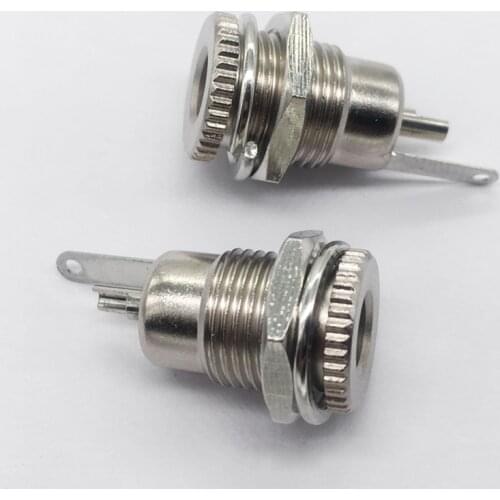 10Pcs Female Metal Panel Mount Socket DC Power Connector Jack Plug 5.5x2.1mm EF
