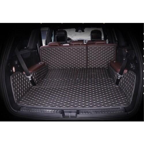 Good mats! Special trunk mats for Mercedes Benz GL 63 AMG X166 7seats 2016-2013 waterproof boot carpets for GL63
