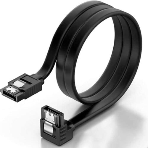 KUYiA SATA Cable III Straight to 90 Degree Right Angled Data Leads 6Gbps Speed HDD SSD DVD Compatible Up to Serial ATA/ 600