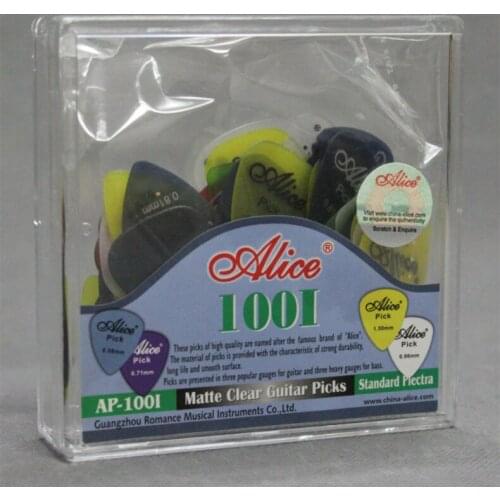 100pcs Square Box-packed AP-100I Matte Clear Guitar Picks Plectrum 0.58/0.71/0.81mm