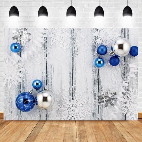 Laeacco Christmas Wooden Board White Snowflake Toy Baby Birthday Photo Photography Backdrop Photo Background For Photo Studio
