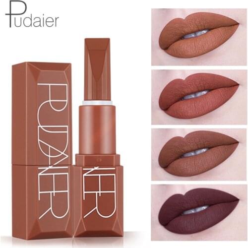 Pudaier 5 Colors Matte Lipstick Long Lasting Moisturizer Nude Lipstick Women Sexy Lip Makeup Cosmetics Rich Vitamin E Maquiagem