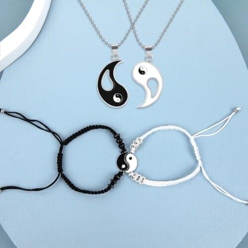 Fashion Couple Bracelet Chinese Retro Tai Chi Gossip Banish Bad Luck Hand Woven Rope BFF Best Friend Gigt Friendship Jewelry