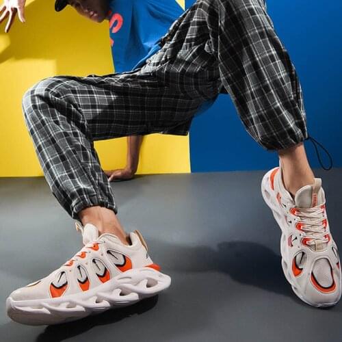 2019 The New Listing Mens Sneakers Outdoor Jogging Detail display Genuine Leather High Elastic Casual Fashion Super Light