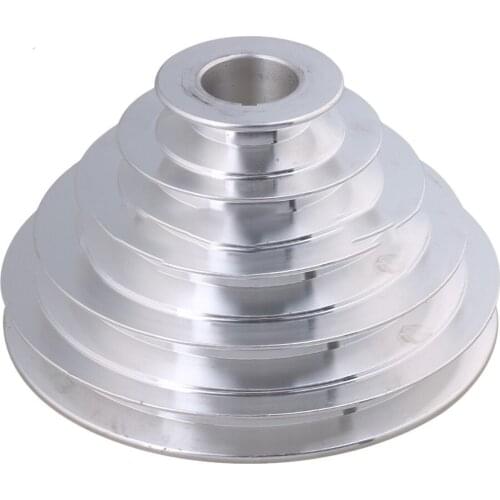 54mm To 150mm Outter Dia, 28mm Bore, Width 12.7mm, Aluminum 5 Step Pagoda Pulley Belt For A Type V-Belt Timing Belt