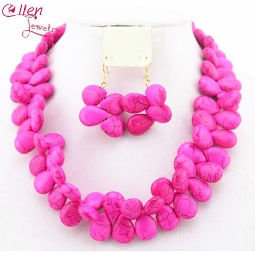 New Arrival African hot Jewelry Sets African Wedding Beads Jewelry Set hot Necklace Earrings Sets W8247