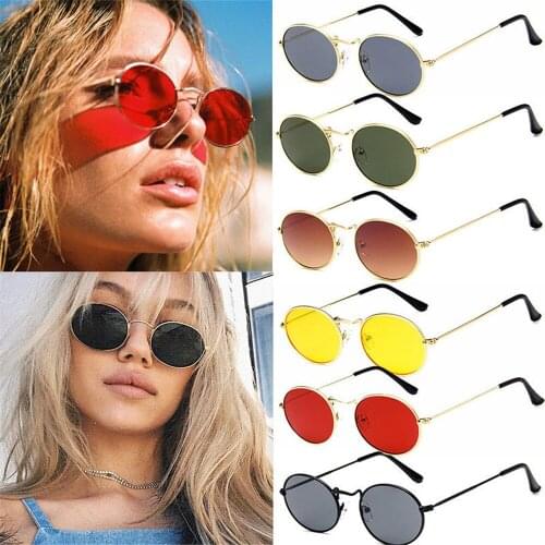 2020 Cycling glasses Outdoor Womens Oval Sunglasses Women Vintage Brand Shades Metal Color Sun Glasses For Female Fashion A319