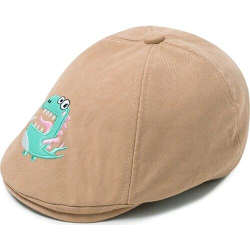 Toddler Newborn Baby Beret Hat Cute Boys Girls Kids Newsboy Hats Cartoon Dinosaur Beanie Caps Elastic Accessories For 1-2 Years