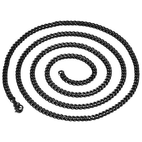Hot Sale 3mm Double Face Grinding Black Color Stainless Steel Chain Necklace