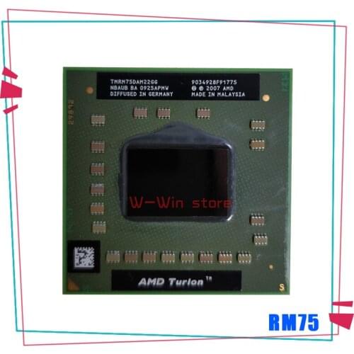 AMD Turion 64 X2 Mobile technology RM-75 RM 75 RM75 2.2 GHz Dual-Core Dual-Thread CPU Processor TMRM75DAM22GG Socket S1