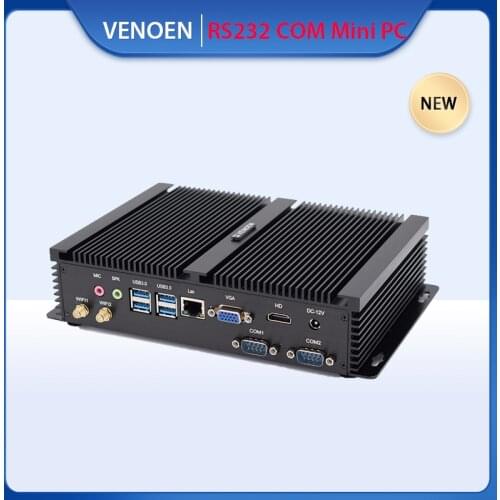 ITX Rugged Industrial Mini PC Intel Core i5 7200U i3 7167U Celeron 1007U 2 RS232 COM VGA Dual Display Linux Factory Computer