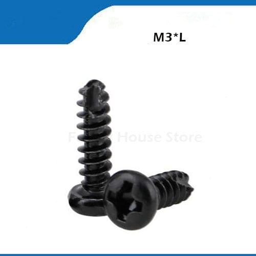 500PCS GB845 Galvanized black micro electronic screw M3*4/5/6/8/10/12/16 mm cross phillips round pan head self tapping screws