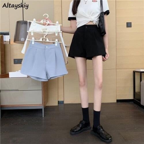 Hot Shorts Women Summer Thin Casual High Waist Loose 4 Colors BF Streetwear Wide Leg All-match Fashion Design Mujer Soft Friends