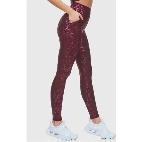 Superstacy Glitter High Waist Pockets Damson Sports Leggings